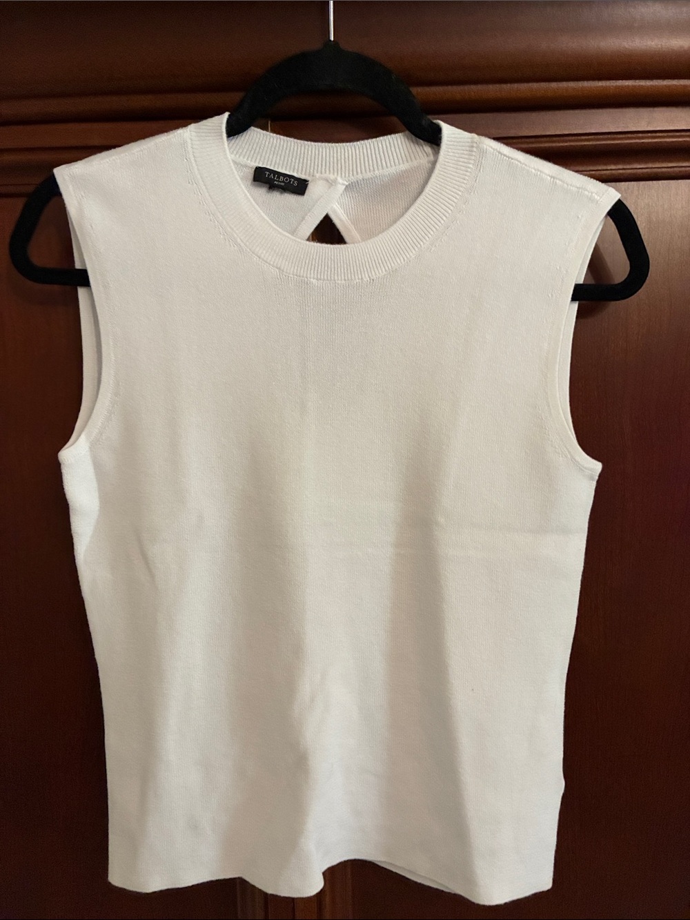 Talbots Cream Sleeveless Knit Shell Top
